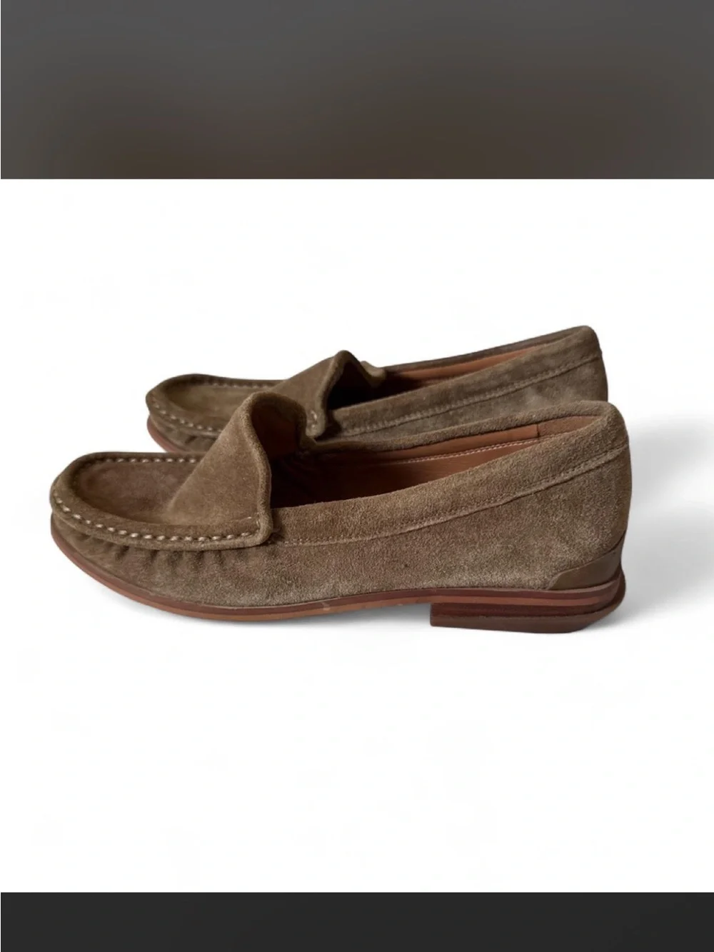 Franco Sarto Women’s Suede Loafers in Taupe
